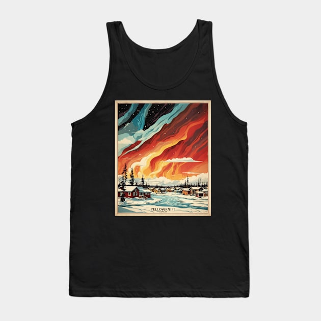 Yellowknife Vintage Poster Tourism Tank Top by TravelersGems